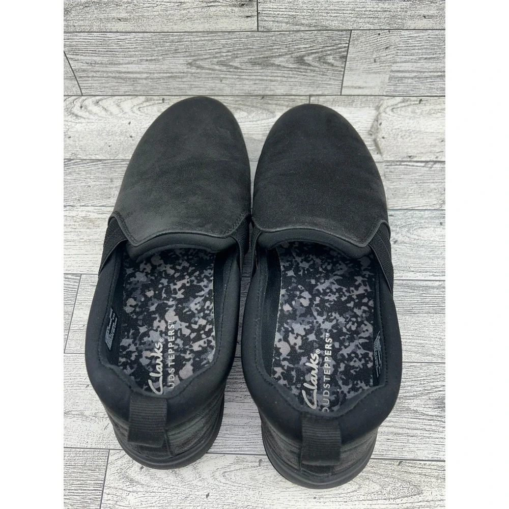 Clarks Cloudsteppers Women Sz 6.5 M‎ Black Slip On Comfort Shoes 261689544040